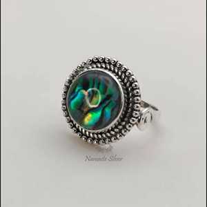 <b>Abalone</b> <b>Shell</b> Ring, Sterling Silver Handmade Promise Ring - Product Image 6