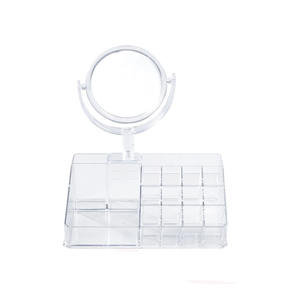 Organisateur de cosmétiques Myrva avec miroir en acrylique, conteneur de rangement moderne pour rouges à lèvres et outils de beauté - Product Image 4