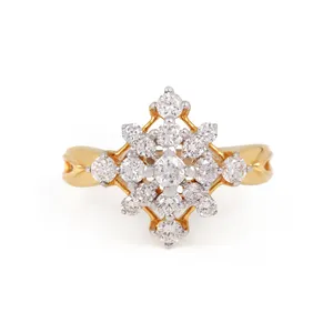 畅销经典14k实心玫瑰金结婚花戒指天然铺路钻石最新设计2023精品珠宝制造商