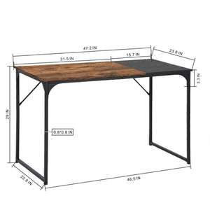 Mesa Extensible 'Ibro' de Diseño Vintage Well Home en Negro 120x60x74cm para Oficina en Casa o Escritorios de Computadora - Product Image 5