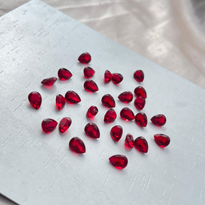 Cuarzo rojo calibrado 6x8mm pera facetada corte piedra preciosa suelta para la fabricación de joyas - Product Image 2