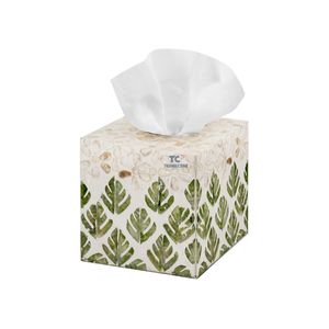 Decorative Mother of Pearl Tissue Box Wholesales Mother of Pearl Inlay <b>Cube</b> Tissue Box Cover - Product Image 1