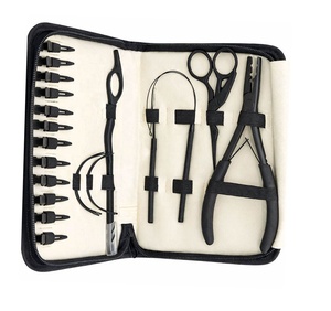 Kit d'outils professionnels pour extensions de cheveux à usage en salon, ensemble d'outils d'application pour cheveux naturels avec pinces, peigne, aiguille et boucle - Product Image 5