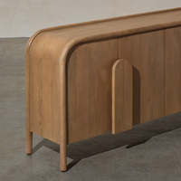 Buffet écologique à 4 portes en bois de manguier Buffet au design moderne européen Meuble multi-usages Salle à manger Chambre à coucher Home Bar Salle de bain