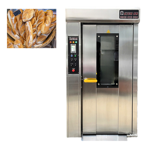 Four rotatif à 16 plateaux de haute qualité avec chariot four à pain commercial fer moteur en acier inoxydable 1Hp four rotatif à pain de cuisson - Product Image 1