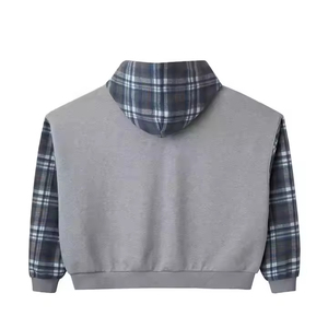 เสื้อฮู้ดผ้าฝ้ายฟลีซ 100% สำหรับผู้ชาย สไตล์ลำลองสำหรับฤดูหนาว ผ้าหนา ล้างสีแบบ Acid Wash แต่งลายปะติดปัก ทรงโอเวอร์ไซส์ - Product Image 2