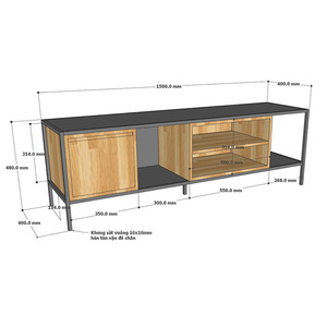 KTV68097 Soporte de TV de Hierro Moderno y Minimalista de Lujo con Consola Eléctrica de Madera de Caucho para Sala de Estar, Muebles para el Hogar - Product Image 5