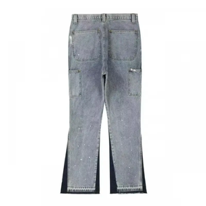 Pantalones Vaqueros para Hombre, Estilo Urbano, Lavados, Desgastados, con Parches, Estilo Logging - Product Image 3