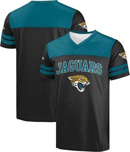 Maillot de sport à manches courtes en polyester brodé, col en V, bleu et rouge, drapeau américain, des Giants de New York, logo de l'équipe, durable et lavable - Product Image 5