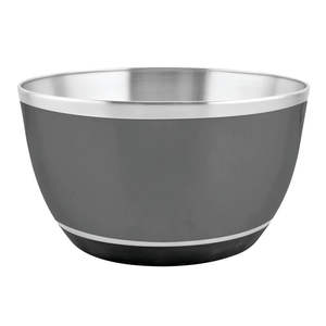 Ensemble de saladier antidérapant lourd de qualité supérieure en acier inoxydable avec literie intérieure, ensemble de 3 pièces de couleur grise et design classique élégant - Product Image 2