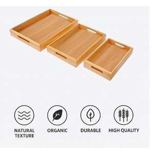 Juego de Bandejas Redondas Desechables de Madera de Primera Calidad en Varios Tamaños con Color Personalizado para Desayuno de Boda, Uso en Restaurantes - Product Image 4