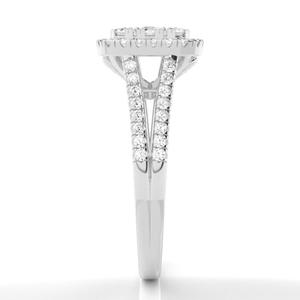 Anillo solitario ajustable de oro blanco con micropuntas de diamante redondo precioso real de último diseño para joyería de mujeres y niñas - Product Image 4