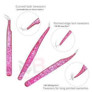 Pinzas de Acero Inoxidable con Punta Inclinada para Extensión de Pestañas, con Colores y Logotipo Personalizados, Hechas a Mano - Product Image 2