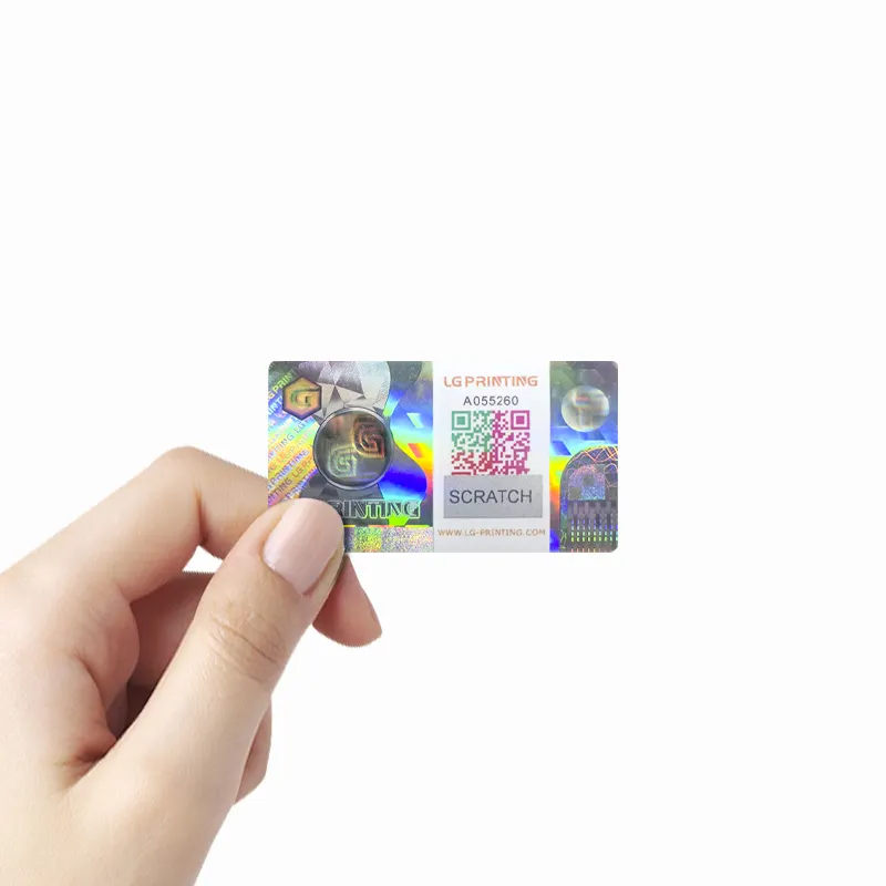 Doğrulama sistemi ile yüksek kaliteli anti sahte genişleyen 3D hareket logosu hologram etiket