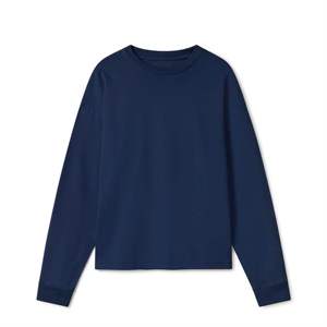 เสื้อเชิ้ตแขนยาวผ้าฝ้ายของผู้ชายคอกลมใส่สบายผ้า230แกรม - Product Image 1