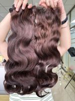 Paquets de vague de corps cambodgiens de couleur chocolat matériaux de cheveux épais pas cassé pas d'emmêlement et perte vendeur de cheveux vierges crus