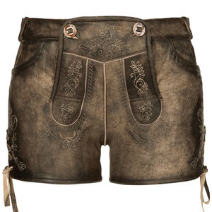 Shorts Lederhosen vintage pour femmes en cuir de chèvre bavarois, respirants, motif Oktoberfest tendance, logo, taille colorée, lavage, braguette à boutons - Product Image 6