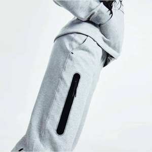 Unisex transpirable 100% algodón de talla grande sudaderas con capucha conjunto impreso Joggers trajes con diseño de cremallera invierno Streetwear chándal para hombres - Product Image 5