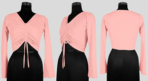 Indian Boutique <b>Top</b> Latest Exclusive Indian Peach Trendy Knitting <b>Tops</b> <b>Women</b> Comfortable Regular Wear Short <b>Tops</b> Western Wear - Product Image 5