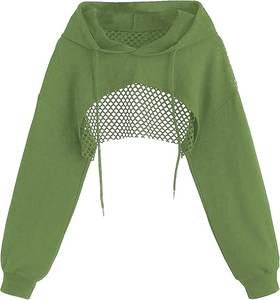 Nouveauté, vente en gros, haut de gamme, haut court pour femme, matière polaire, haut court à capuche pour femme, prix bas - Product Image 1