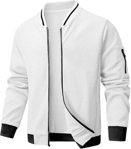 100% Cotton Customized Varsity <b>Jacket</b> <b>Long</b> Sleeves Quilted Lining Zipper Closure Waterproof Windproof Breathable Knitted Front - Product Image 3