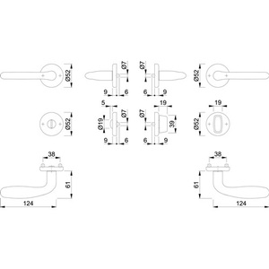 Juego de Rosetas HOPPE Cardiff E1850Z/17KV/17KVS de Acero Inoxidable Redondas F69 SK/OL DIN Izquierda/Derecha D/D - Product Image 3