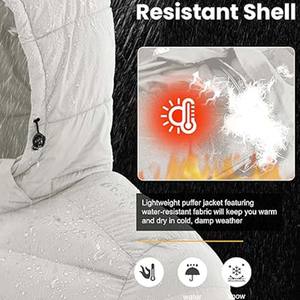 Veste matelassée pour homme tendance, design tendance, mode d'hiver, décontractée, à capuche, couleur personnalisée, unie, antibactérienne, respirante, 100% - Product Image 5