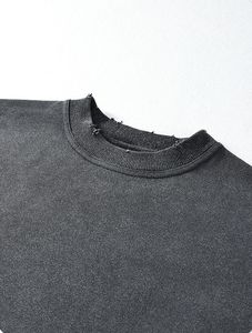 2026 Custom 100% Cotton Men's Oversized Sweatshirts Vintage Distressed Acid <b>Wash</b> with Solid Pattern Sun Faded <b>Wash</b> Hoodies - Product Image 5