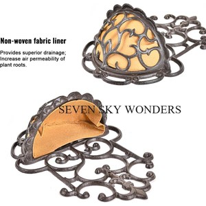 Maceta de metal de hierro para colgar en la pared de forma semiredonda, exportador al por mayor, nuevo diseño, maceta de metal de pared hecha a mano, suministros de fabricante - Product Image 5