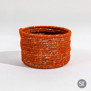 Seagrass Cover Basket with Braided Round Bowl Set Spice Storage Use - Product Image 4