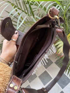 Hot bán New thiết kế da thật Handmade Túi Xách Thêu Boho phong cách rìa túi cho phụ nữ - Product Image 6