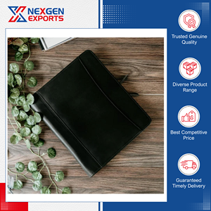 แฟ้มเอกสารหนังแท้คุณภาพสูงสไตล์โมเดิร์น ขายส่ง พร้อมบริการสกรีนโลโก้ ตัวเลือกสีและดีไซน์ตามสั่ง ชุดอุปกรณ์สำนักงาน - Product Image 4