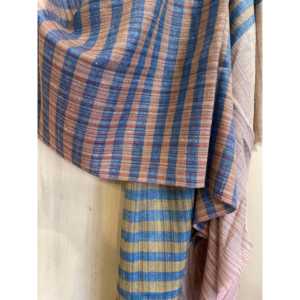 Bufanda Pashmina de Estilo Étnico, Tejida a Mano, con Estampado de Rayas Madras y Bordado de Lana para Musulmanes - Product Image 3