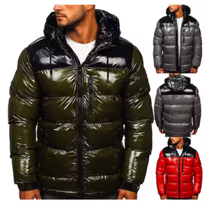 Chaqueta de invierno acolchada ligera y plegable para hombre, de venta directa de fábrica, con cuello redondo, cremallera, transpirable, cortavientos y ecológica. - Product Image 1