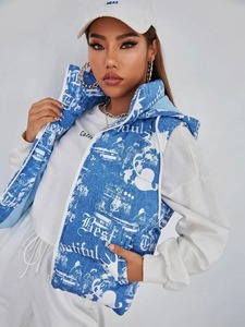 เสื้อกั๊กขนเป็ดแขนกุดมีซิปสำหรับผู้หญิงให้ความอบอุ่นในฤดูหนาวกันลมและน้ำหนักเบาพร้อมโลโก้ออกแบบได้ตามต้องการราคา - Product Image 3