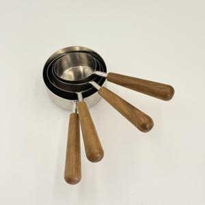 Nuevo Producto en Oferta, Taza Medidora de Acero Inoxidable con Mango de Madera, Utensilio de Cocina para el Hogar, Cuchara para Café - Product Image 3