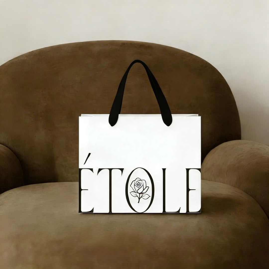 Custom Printed Eco-Friendly Kraft Paper Bag with Elegant Black Handle for Luxury Fashion Brand Packaging-Factory Price