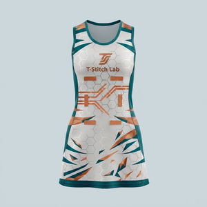 Uniforme de netball pour femmes de qualité supérieure, sans manches, imprimé, personnalisé avec le nom de l'équipe, antibactérien, à séchage rapide, évacuant l'humidité, vêtements de sport - Product Image 2