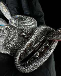 Colgantes y Dijes de Joyería de Moissanita VVS de Diseño Único Hechos a Medida en Plata Maciza de Dos Tonos Oro Rosa - Product Image 3