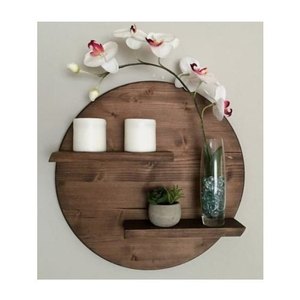 Estante de pared colgante de madera Natural, forma redonda, libros, macetas decorativas para pared, Almacenamiento y suministros de supermercado - Product Image 6