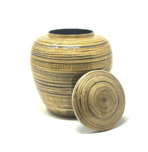 Wholesaler Manufacture Spun Bamboo Cremation Urn <b>for</b> <b>Ashes</b> ODM Bamboo Urn Decorative From Vietnam - Product Image 1