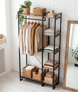 Metal <b>Clothes</b> <b>Rack</b>, Garment <b>Rack</b>, Freestanding Wardrobe, <b>Clothes</b> Organizer, Open Closet System, Clothing Storage <b>Rack</b>, Metal War - Product Image 2