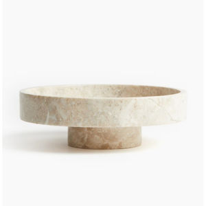 Bol de piédestal en marbre naturel fabriqué à la main pour la décoration intérieure moderne de luxe - Product Image 3