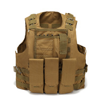 Gilet tactique unisexe à dégagement rapide en nylon imperméable pour la chasse, l'entraînement en extérieur, le camouflage, porte-plaques de sécurité avec sangle réglable