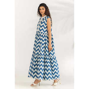 Robe longue imprimée en cambric IPS-77465 – Décontractée, sexy, élégante, respirante, col carré, idéale pour le bureau et le style urbain - Product Image 2