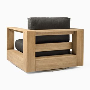 Chaise pivotante Helle en bois massif de haute qualité avec protection solaire et finition naturelle pour une utilisation en extérieur - Product Image 5