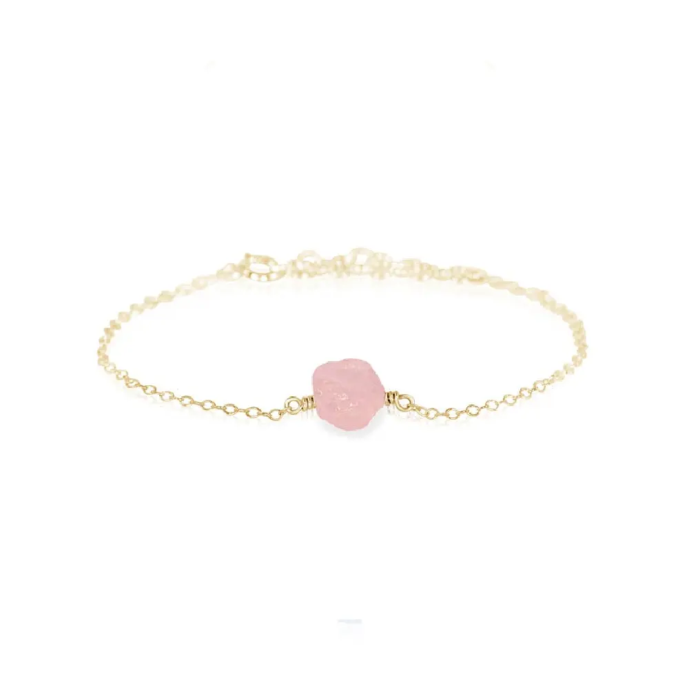 High Quality New Design Rose Quartz Raw Bracelet Handmade Natural Gemstone Jewelry Pendant Exporter