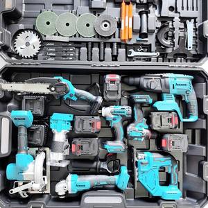 Ensemble d'outils électriques sans fil professionnel 10 en 1 21V avec étui rigide, batterie au lithium, usage industriel - Outils électriques bon marché - Product Image 1