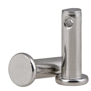 Pasador cilíndrico con orificio, pasador de cabeza plana con orificio de posicionamiento, eje de acero inoxidable 304 - Product Image 1