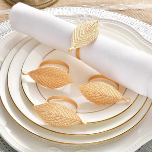 Porte-serviettes en feuille d'or de qualité supérieure pour mariage, réception, buffet, hôtel, restaurant et idée de présentation de table de luxe en provenance d'Inde - Product Image 5